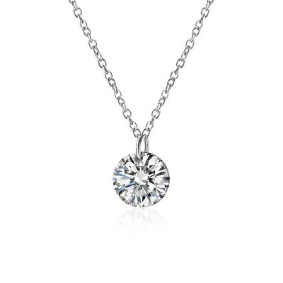 Silver-plated necklace with zirconia pendant