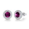 Purple Swarovski earrings