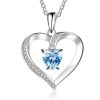 Blue Swarovski hearts necklace