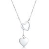 Double heart necklace silver-plated