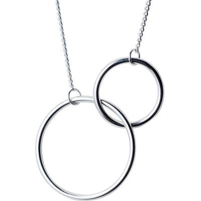Silver-Plated Double Ring Necklace