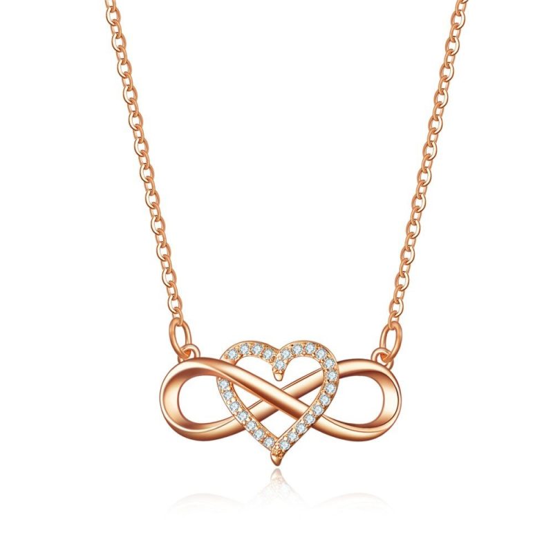 Infinity heart necklace rose
