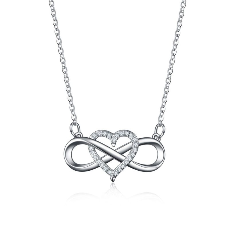 Infinity heart necklace silver colour