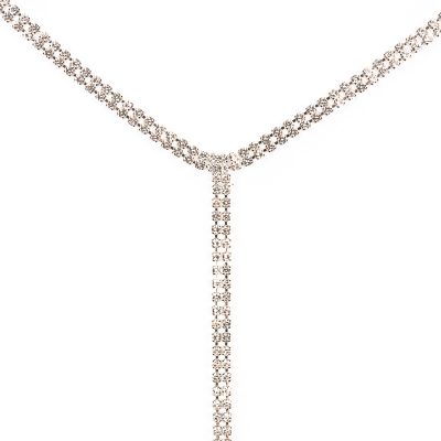 Long silverplated choker necklace