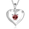 Swarovski heart necklace with red heart