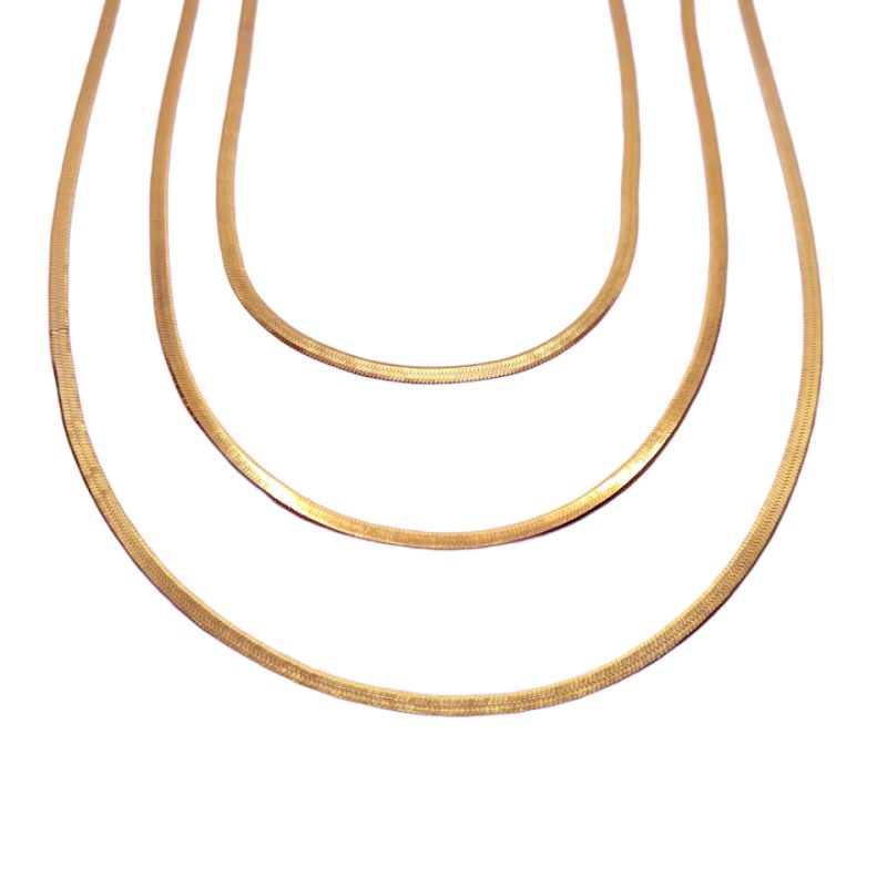 Rose gold-plated snake necklace set