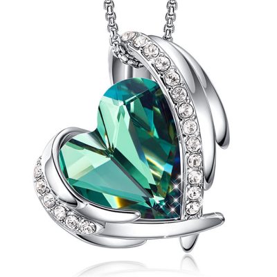Swarovski heart necklace green
