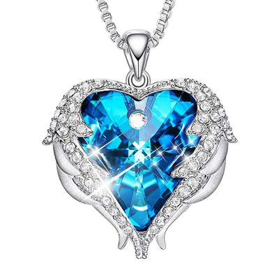 Swarovski necklace heart blue