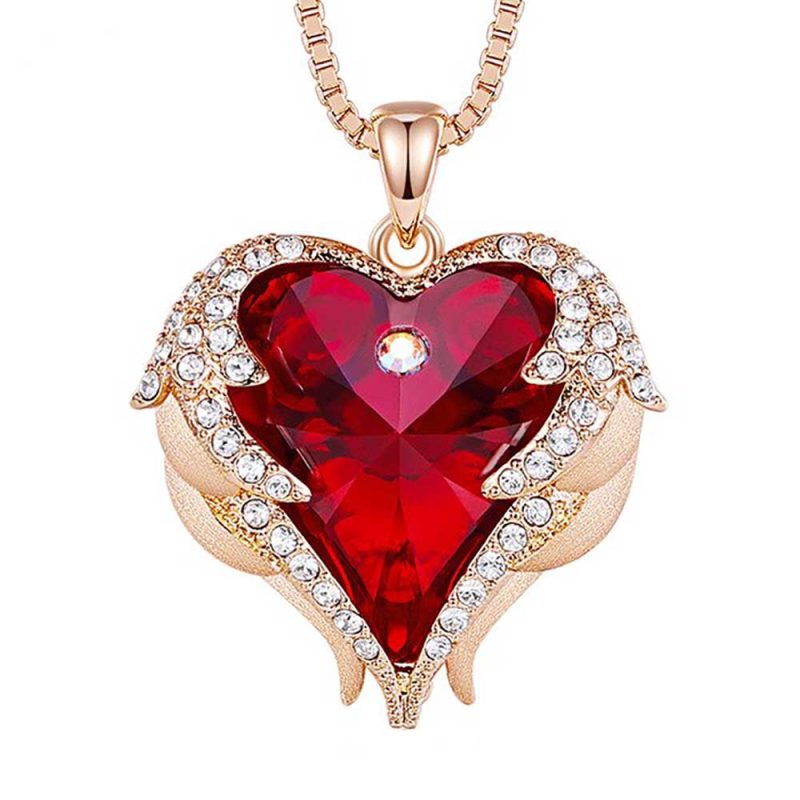 Red Swarovski heart necklace