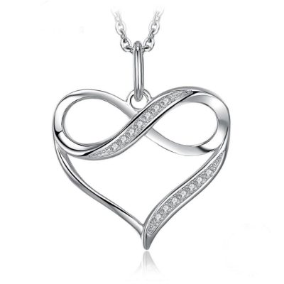 Silver-plated infinity heart necklace