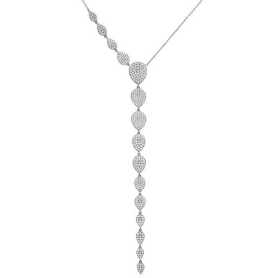 White oblique drop necklace