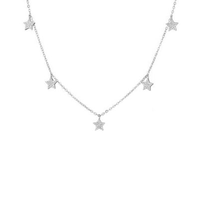 Silver-tone choker with stars