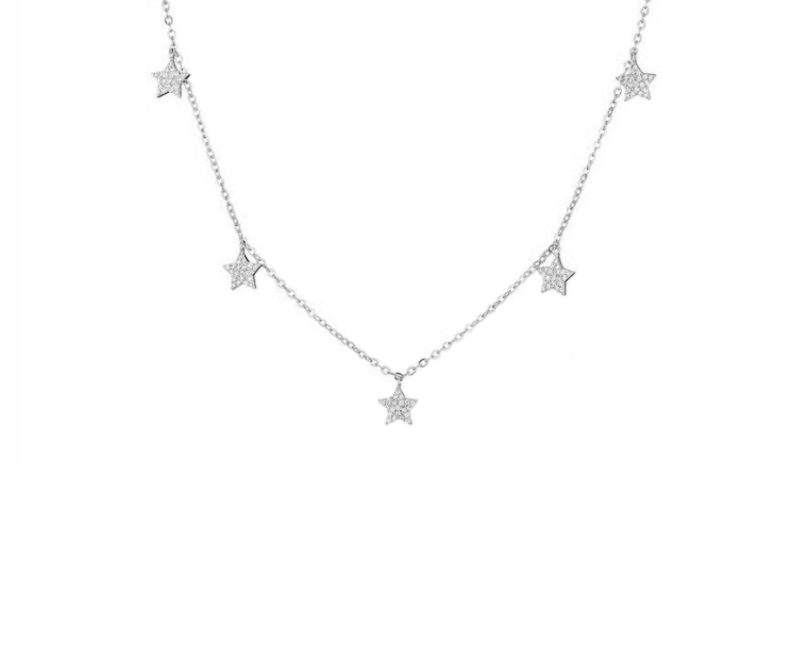 Silver-tone choker with stars