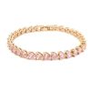 Rose tennis bracelet pink hearts