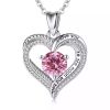 Silver-plated Swarovski heart necklace with rose stone