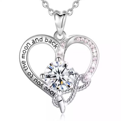 Silver-plated Swarovski infinity heart necklace