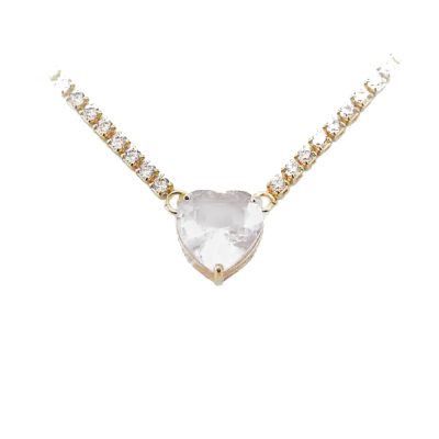 White Swarovski hearts necklace