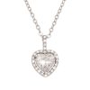 Silver-tone zirconia heart necklace