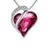 Necklace heart decorated with Swarovski crystal